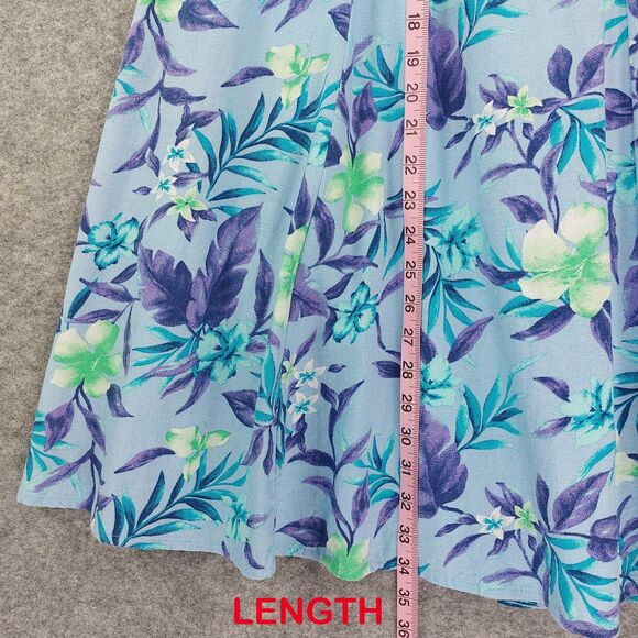 Woman Within Skirt Sz L 18/20 Floral Linen Rayon Pockets Summer Maxi Office Wear - Picture 6 of 10